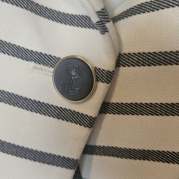 Zara Classic Striped Nautical Cropped Blazer - Picture 6 of 7